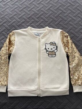 Hello Kitty Cream Jacket with Gold Sequin Sleeves - Preused